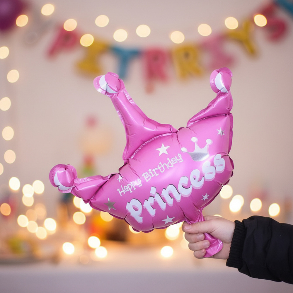 Globo Metalizado Mini Corona Happy Birthday - Imagen 5