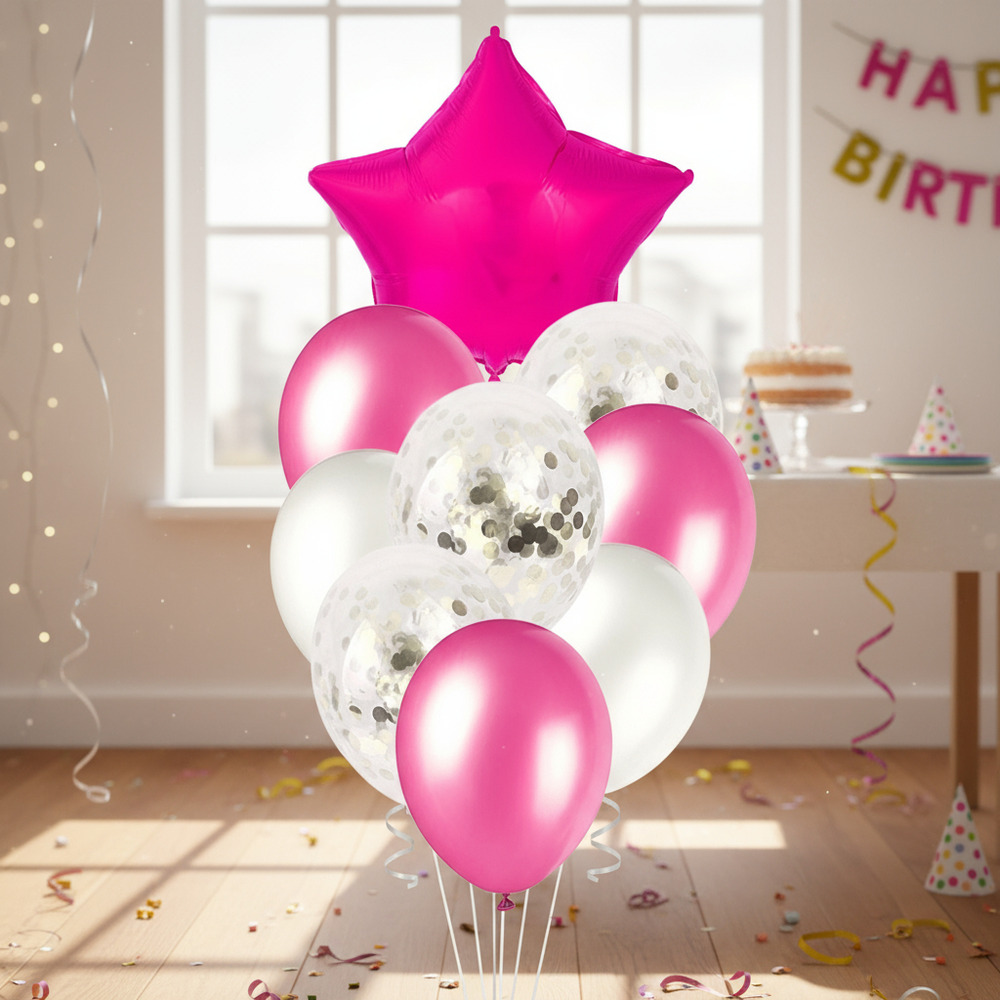 Set De Globos Decoración 9 Uds Estrella + Inflador - Imagen 11