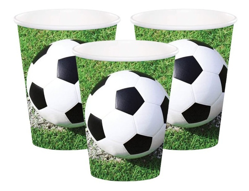 Pack 6 Uds Vaso De Cartón Con Diseño Pelota Futbol - Imagen 2