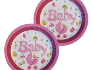 Pack 6 Uds Plato Grande Cartón / Diseño Baby Shower