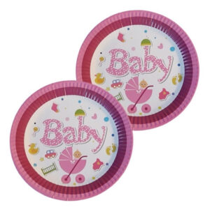 Pack 6 Uds Plato Grande Cartón / Diseño Baby Shower