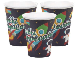 Pack 6 Uds Vaso De Cartón Con Diseño Astronauta