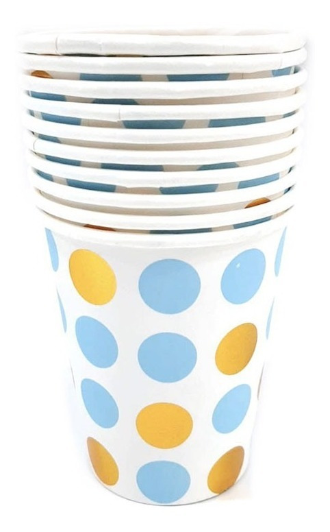Pack 6 Uds Vaso De Cartón Con Diseño Puntos Dots - Imagen 2