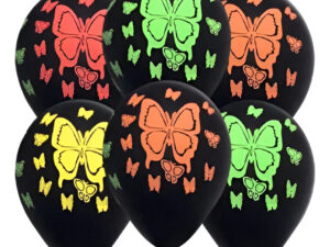 Pack 6 Uds Globos Decorativos Flúor De Mariposas