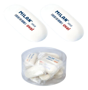 Pack 2 Uds Goma De Borrar Milan Blanca Ovalada / Modelo 1012