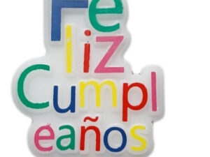 Vela Para Decoración De Torta Con Silueta Feliz Cumpleaños