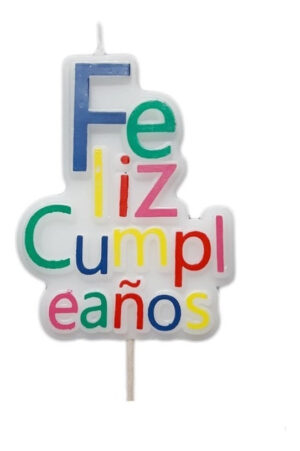 Vela Para Decoración De Torta Con Silueta Feliz Cumpleaños