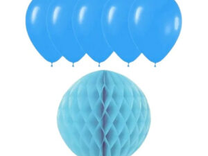 Set Para Decoración Globos Látex + Colgante De Papel 20 Cm