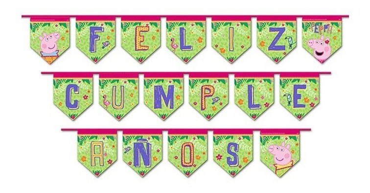 Guirnalda Para Decoración Fiesta Motivo Peppa