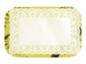 Bandeja Rectangular Con Blonda / Color Metalizado ( 35x25 )