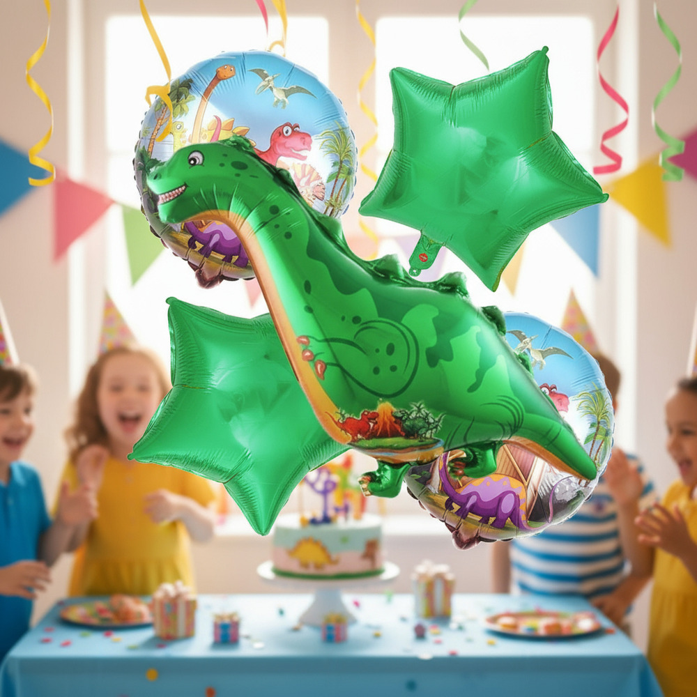 Set De Globos Decoración 5 Uds Dinosaurio Cuello Largo - Imagen 4