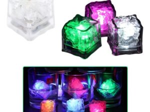 Pack 3 Cubos De Hielo Luz Led / Decoración Fiesta Halloween