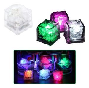 Pack 3 Cubos De Hielo Luz Led / Decoración Fiesta Halloween