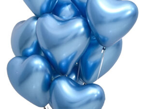 Pack 12 Uds / Globos Decorativos / Cromados / Forma Corazón