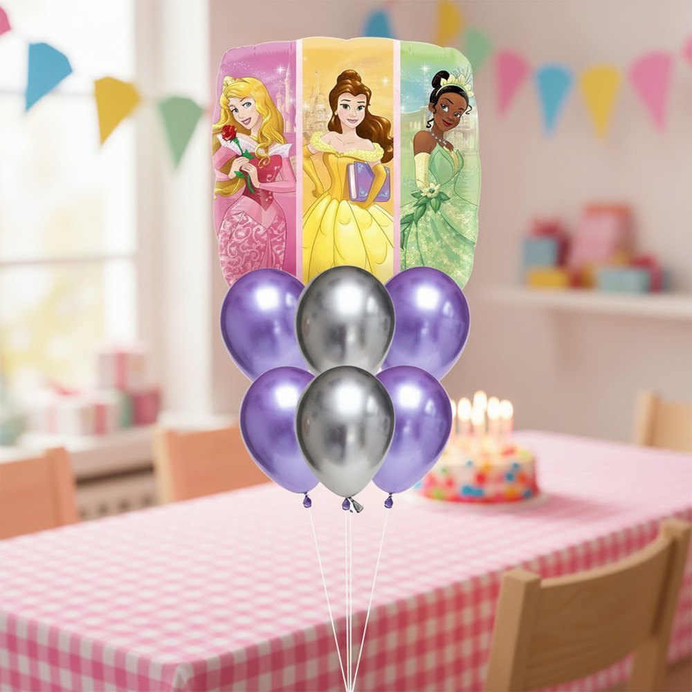 Set De Globos Decoración 7 Uds Personajes Princesas Disney - Imagen 8