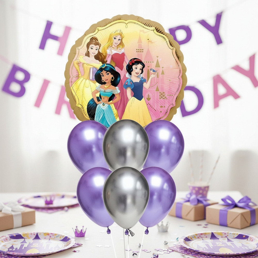 Set De Globos Decoración 7 Uds Personajes Princesas Disney - Imagen 12