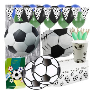 Set De Cumpleaños + Globos + Piñata Motivo Futbol 6 Personas