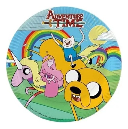 Pack 6 Uds Plato Pequeño Cartón / Diseño Hora Aventura - Imagen 4