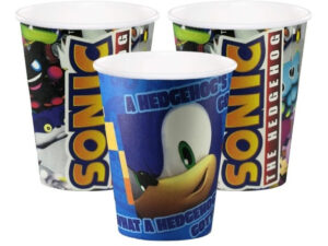Pack 6 Uds Vaso De Cartón Con Diseño Sonic