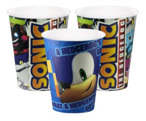 Pack 6 Uds Vaso De Cartón Con Diseño Sonic
