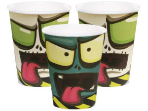 Pack 6 Uds Vaso De Cartón Con Diseño Zombie