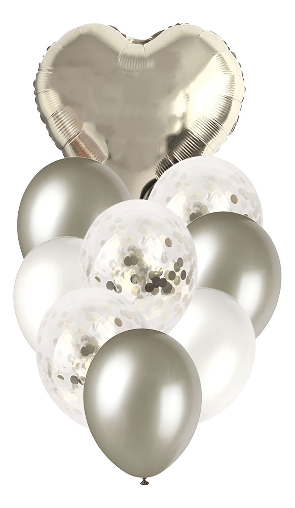 Set De Globos Decoración 9 Uds Corazón + Inflador - Imagen 24