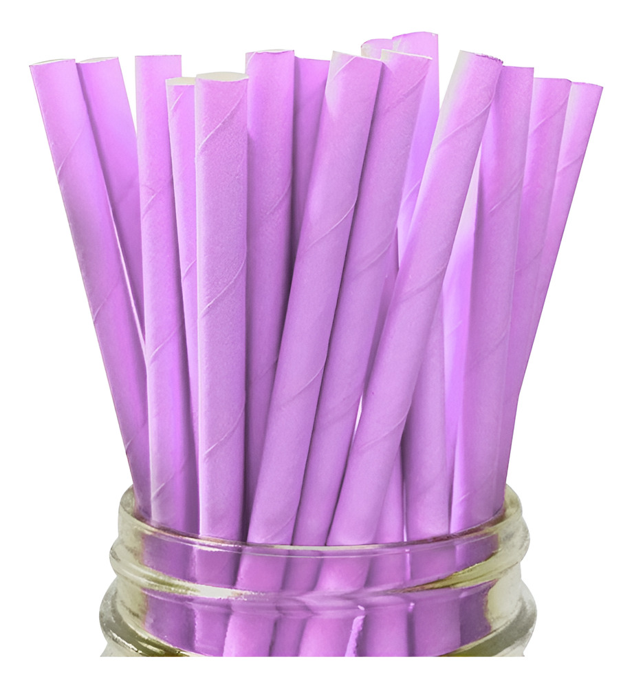 Pack 24 Uds Bombillas De Papel Con Diseños Unicolor - Imagen 9