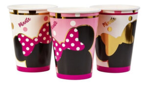 Pack 6 Uds Vaso De Cartón Con Diseño Minnie Mouse