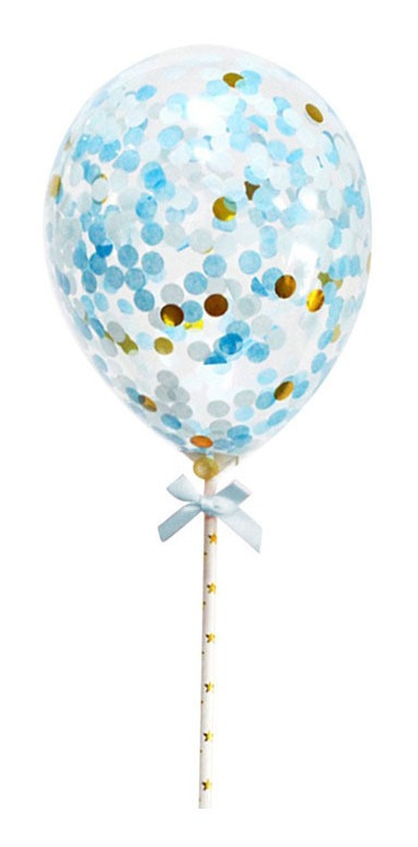 Pack 2 Uds Set Decoración Para Tortas Mini Globos De Confeti - Imagen 4